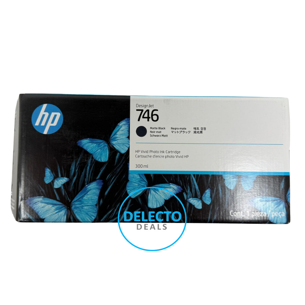 GENUINE HP 746 300-ml Matte Black DesignJet Ink Cartridge, P2V83A SEALED 2027