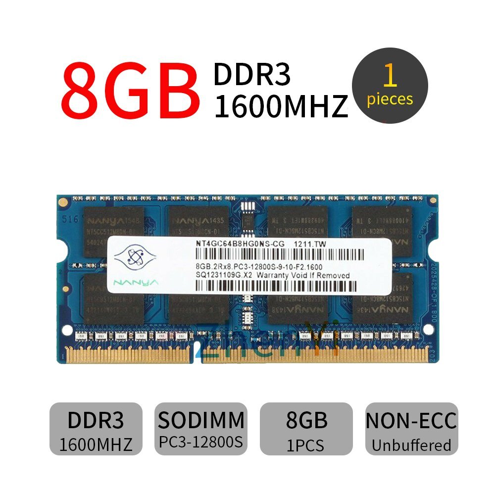 Nanya 32GB 16GB 8GB DDR3 1600MHz PC3-12800S 204Pin SODIMM Laptop Memory Lot AB