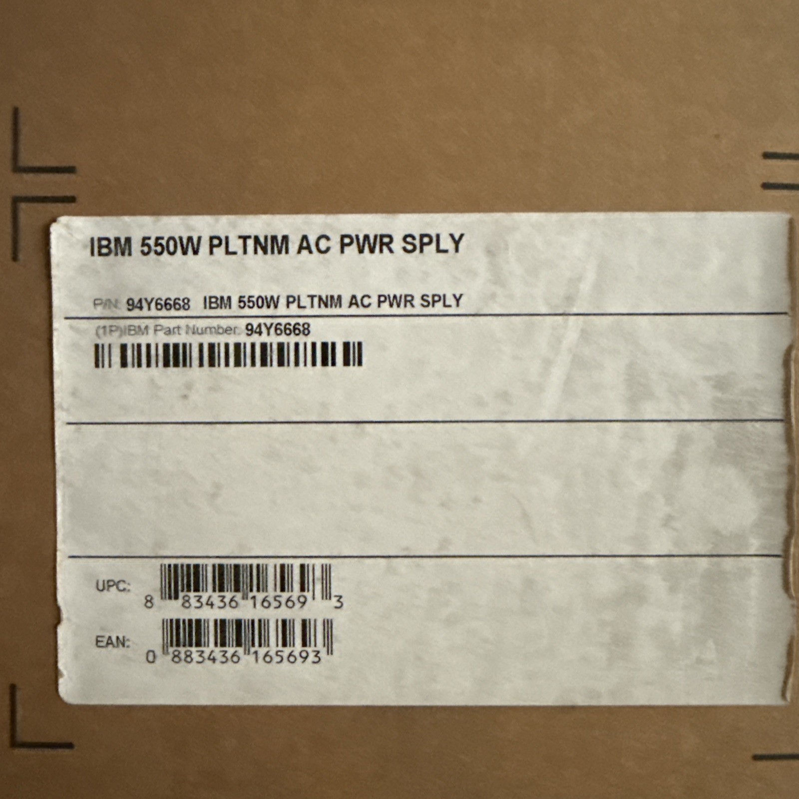 IBM 94Y6668 94Y8112 94Y8193 7001676-J002 7001676-J000 x 550 W High Efficiency Pl