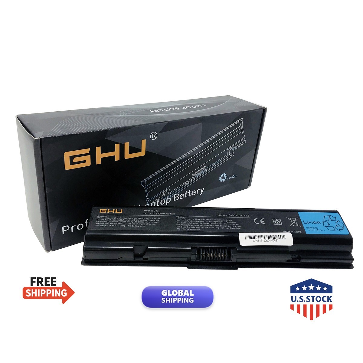 GHU PA3727U-1BRS PA3535U-1BRS Laptop Battery 98Wh 12-Cell Replacement Toshiba