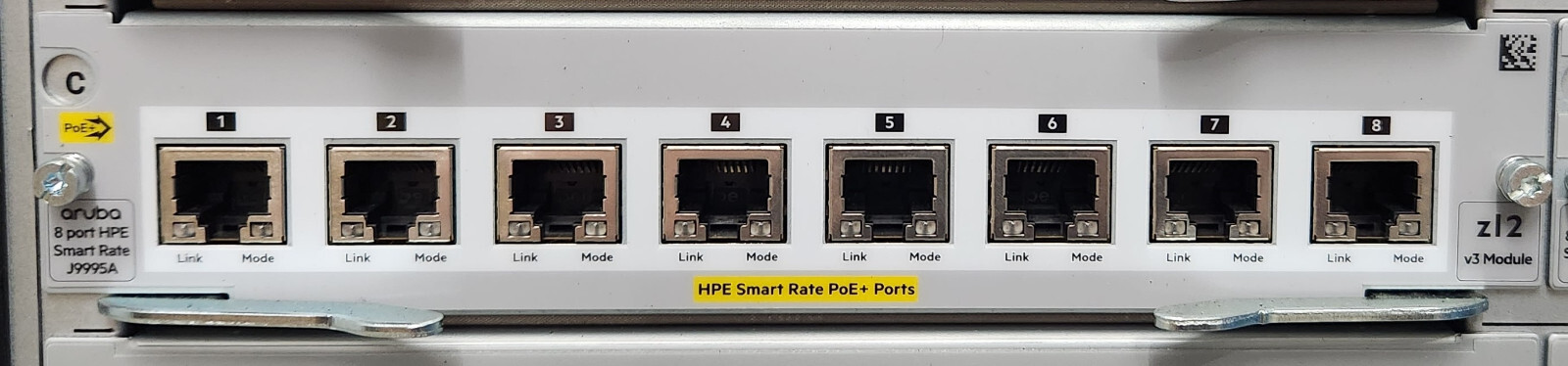 HPE Procurve Aruba 8-port 1/2.5/5/10GBASE-T PoE+ MACsec v3 zl2 Module J9995A