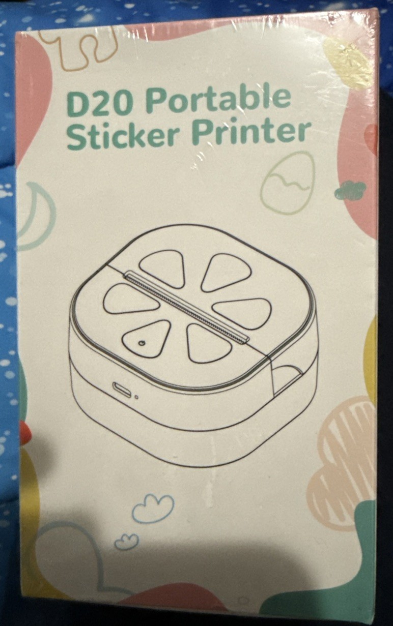 D20 Portable Sticker Printer Mini Thermal Label Printer Bluetooth .