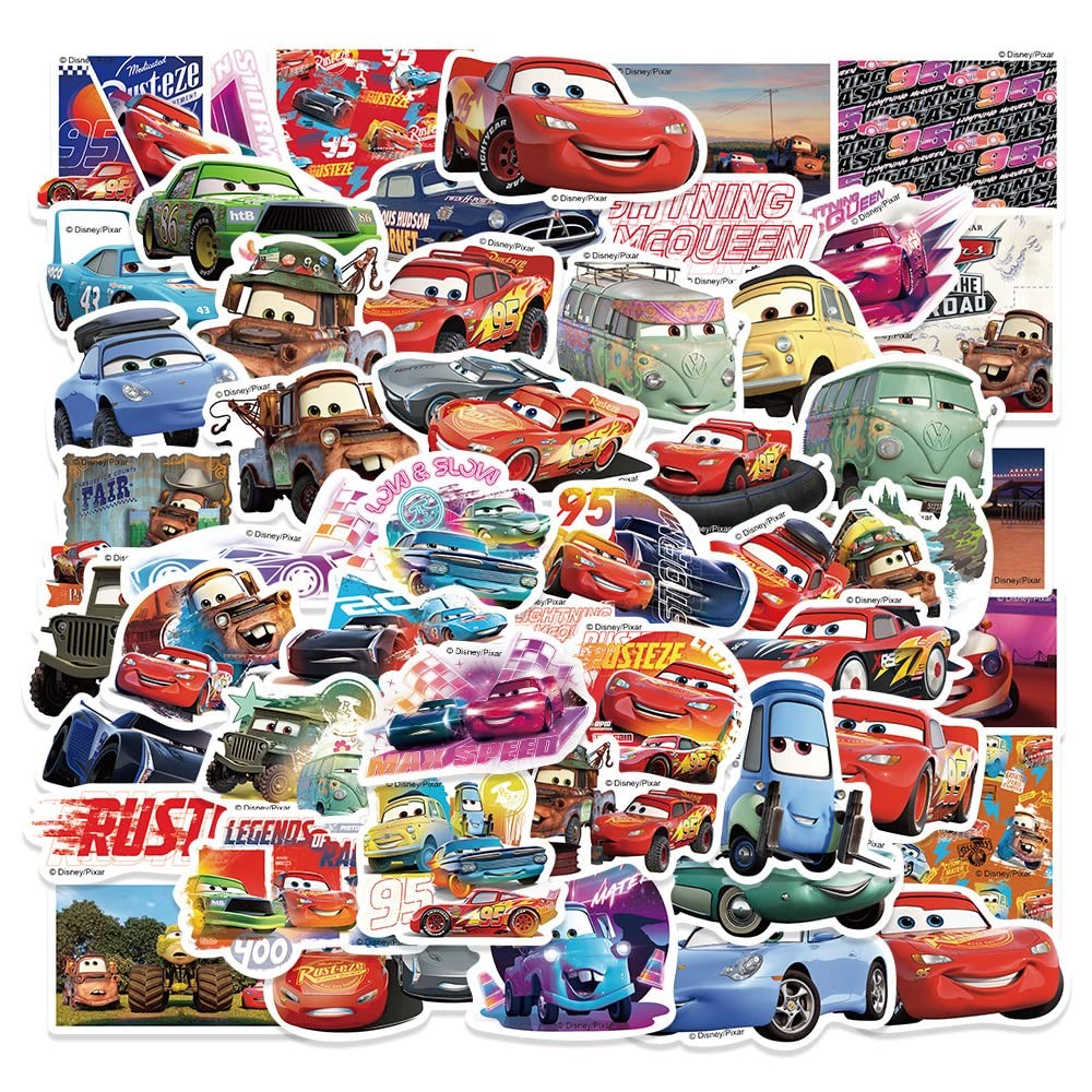 Moves Cars Stickers Pack 50PCS Cute Cartoon Sticker for Kids Teens