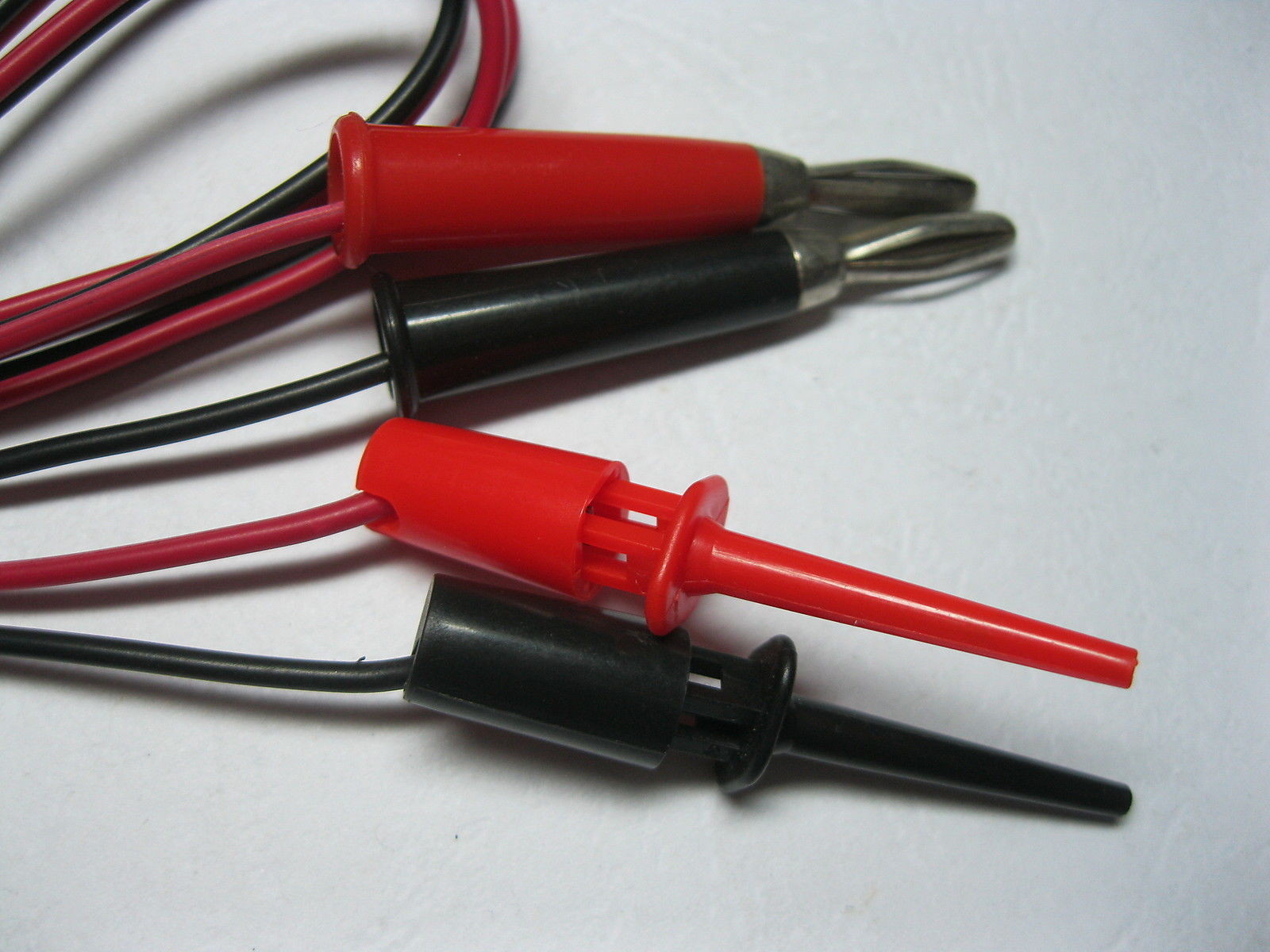 3 set Nickel Plated Banana Plug to Small Test Clip Cable 100cm Long New