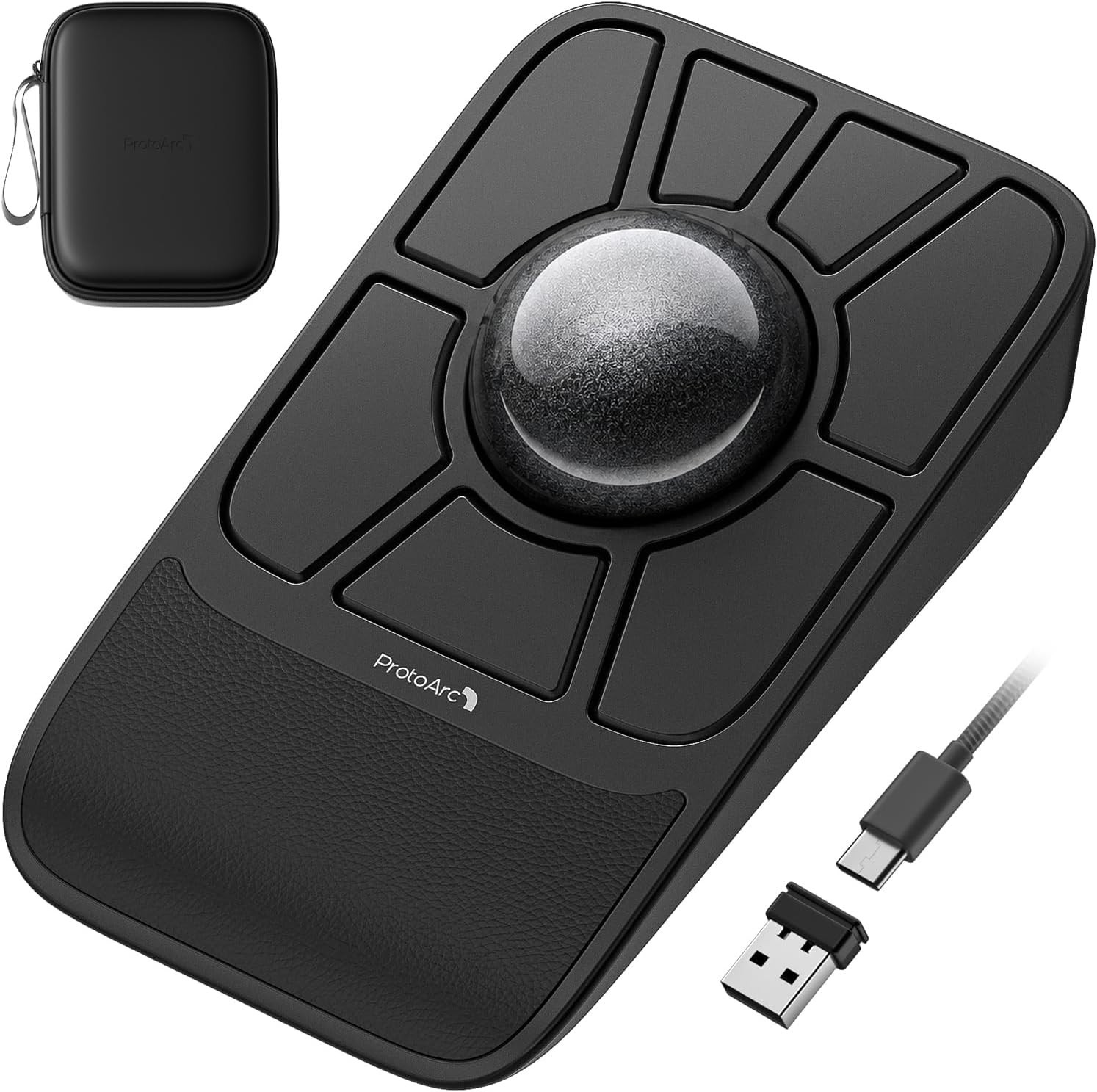 EM06 Wireless Trackball Mouse Tri-Mode Wired 2.4G Bluetooth Ergonomic