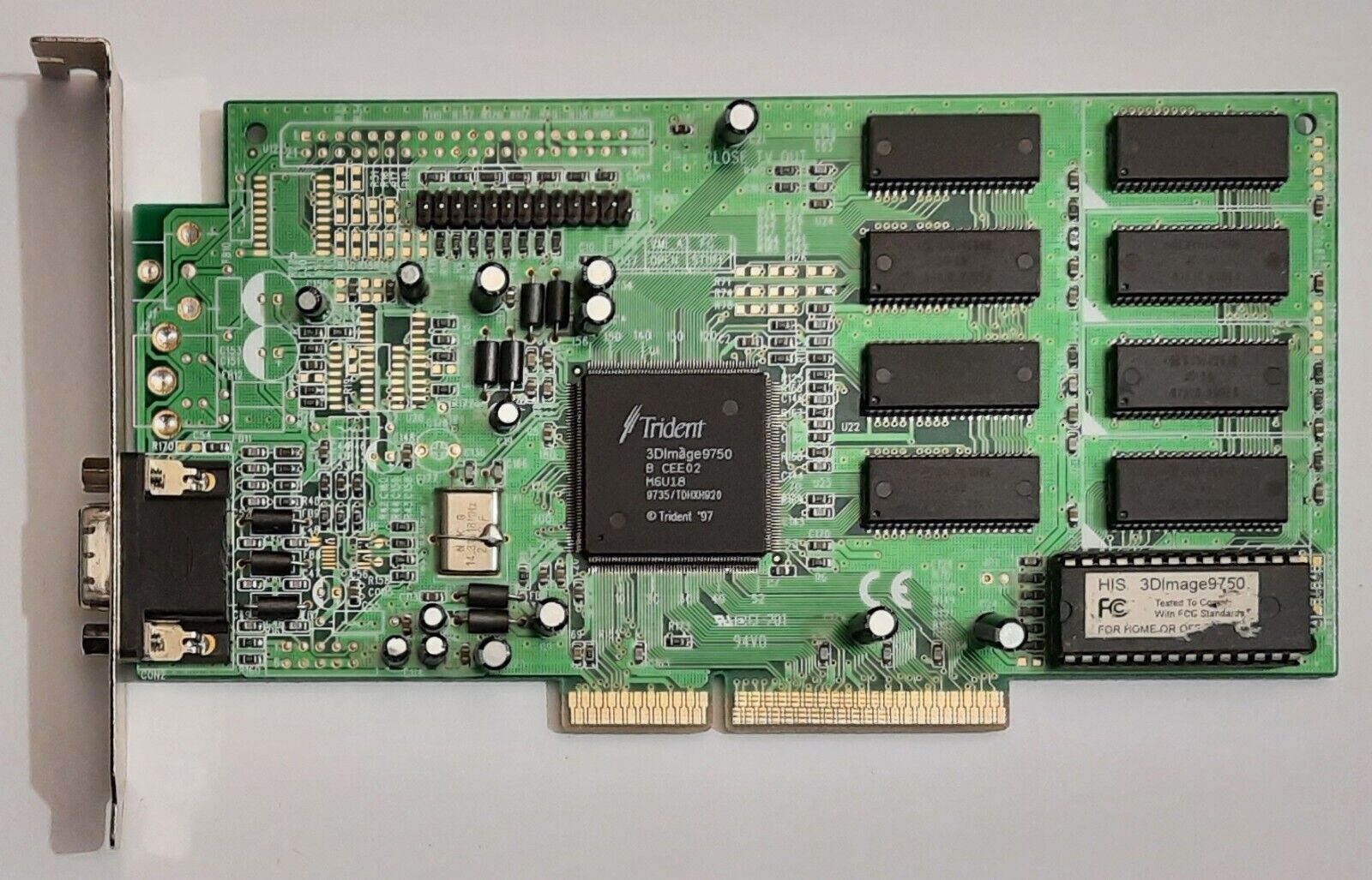 HIS 3DImage9750 AGP Graphics Card (Trident 3DImage9750, 4MB, Retro, 1997)