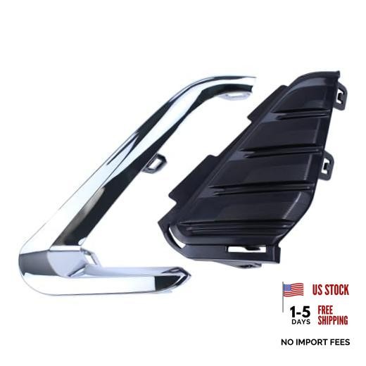 Front Driver Side Fog Light Cover Bezel and Molding Insert Chrome for GMC |