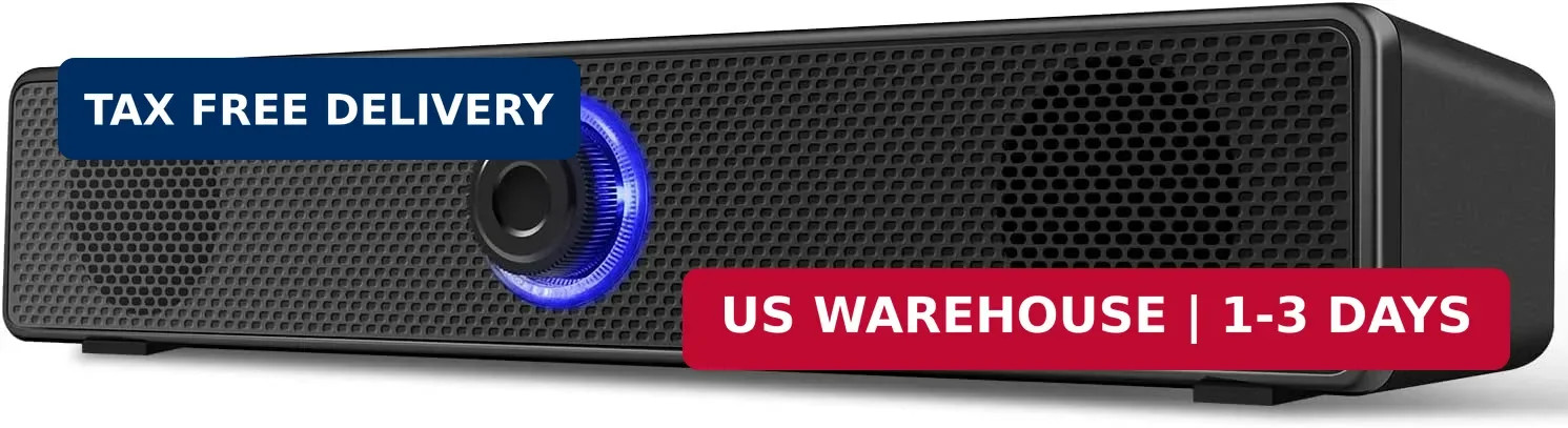 Computer Speakers, USB-A Powered PC Speakers, Wired 3.5mm AUX, No Bluetooth