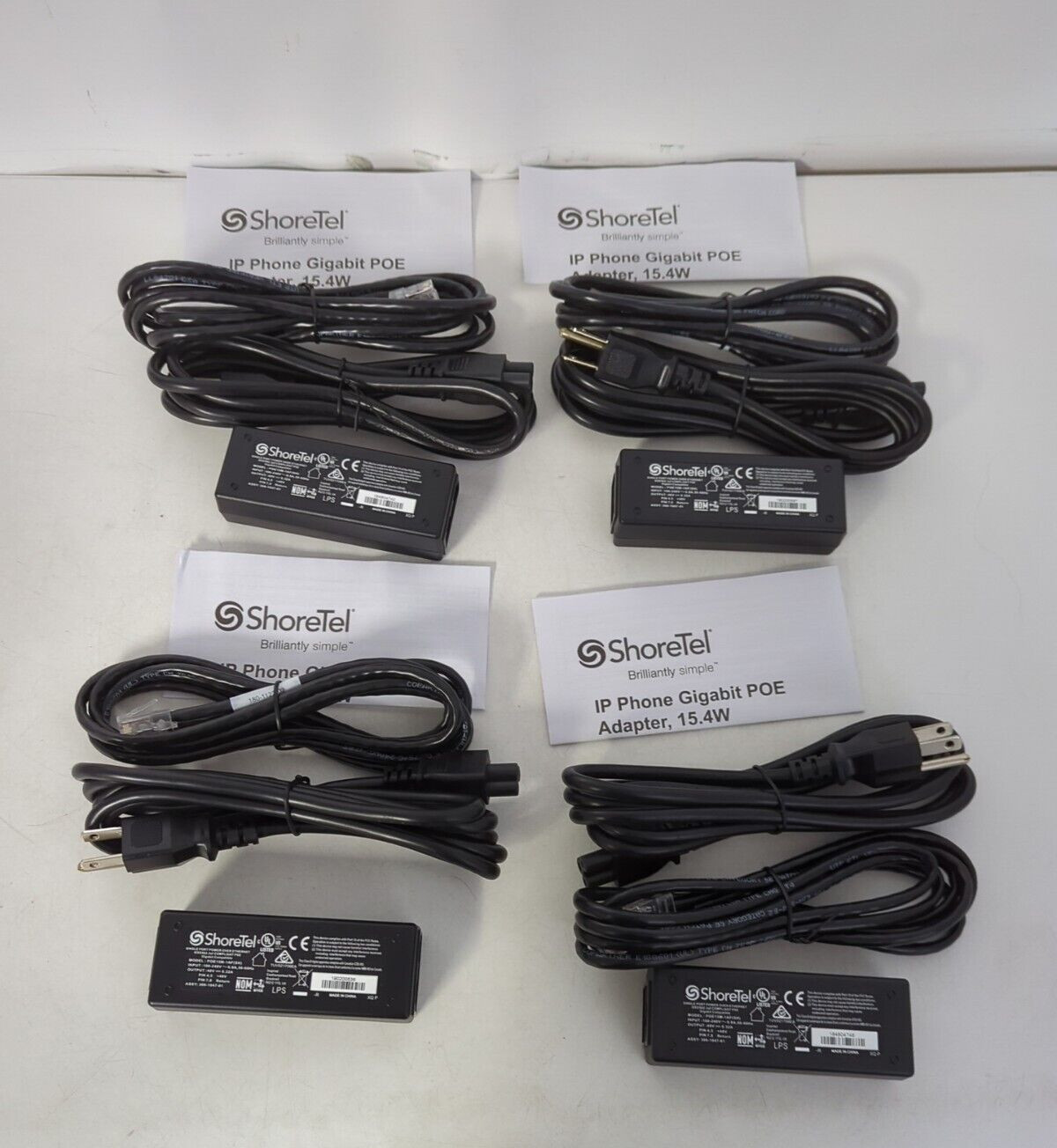 LOT OF 4 SHORETEL POE15M-1AF(SH) 48V-0.32A 15.4W