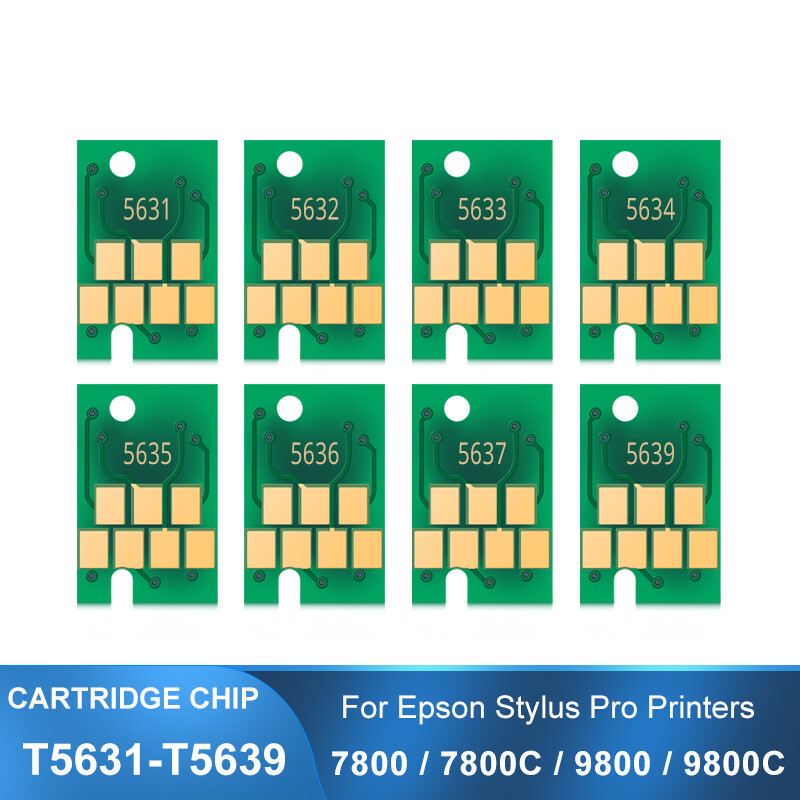 T5678 T5631-T5639 Reusable Use Cartridge Chips for EPSON 7800 9800 Printer 9PCS