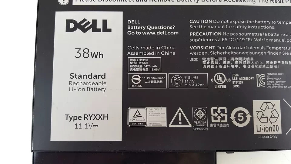 New Genuine RYXXH 9P4D2 Battery for Dell Latitude 11 3150 3160 Series 38Wh YD8XC