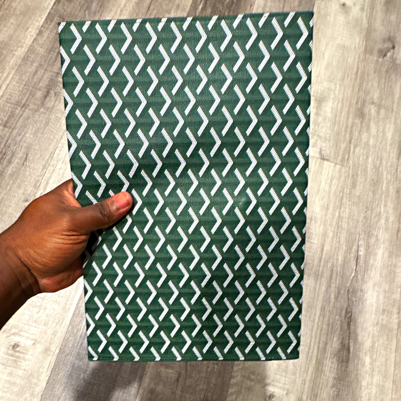 Green & White Pattern Folio Case Cover w/ Snap Closure for Apple iPad