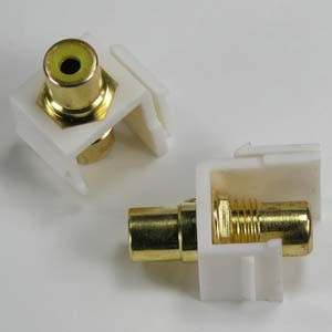10 Pack of RCA Yellow F/F Keystone Module White