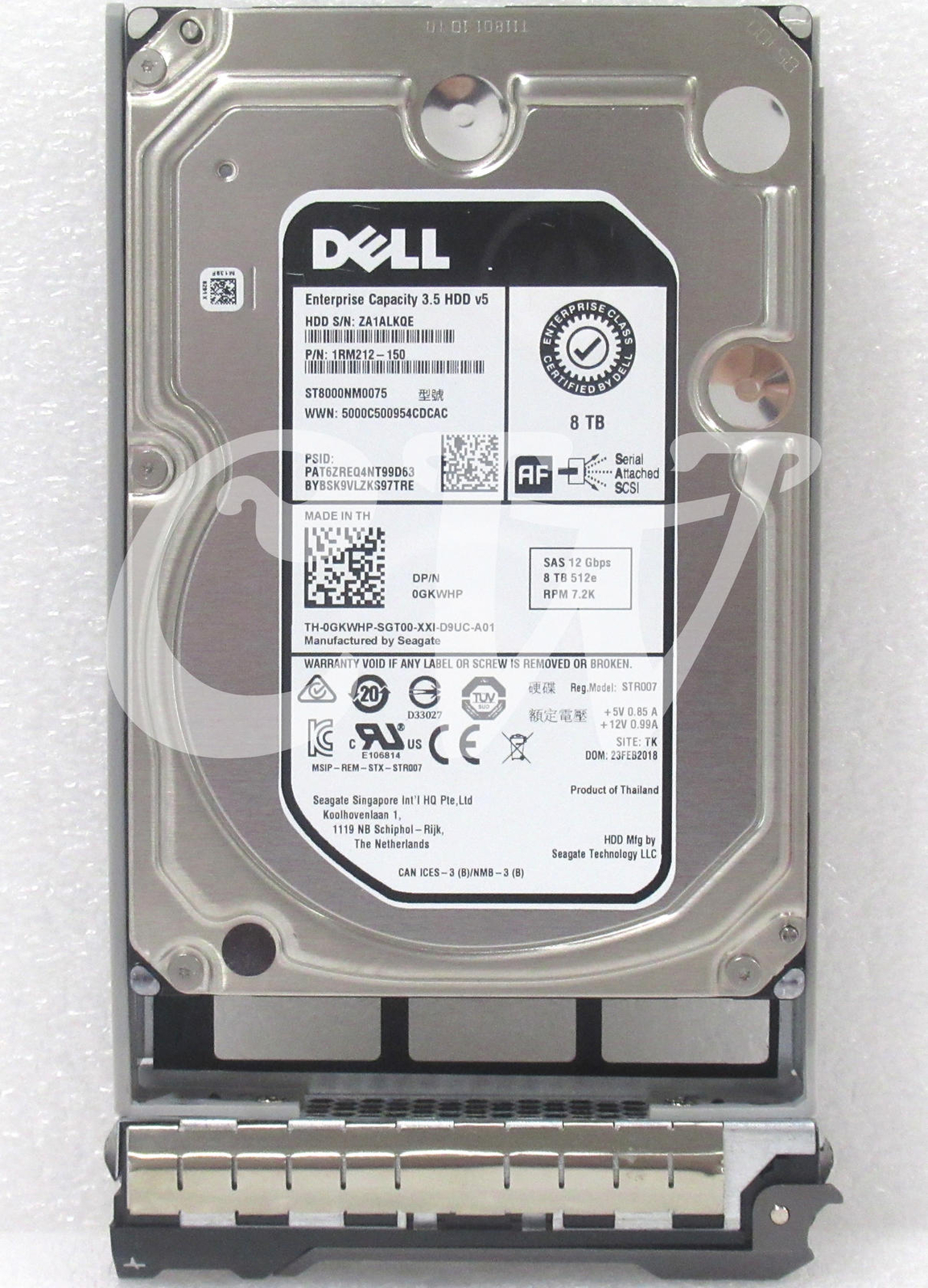 Dell GKWHP ST8000NM0075 8TB 7.2K RPM 12Gb/s 3.5" SAS SERVER Hard Drive