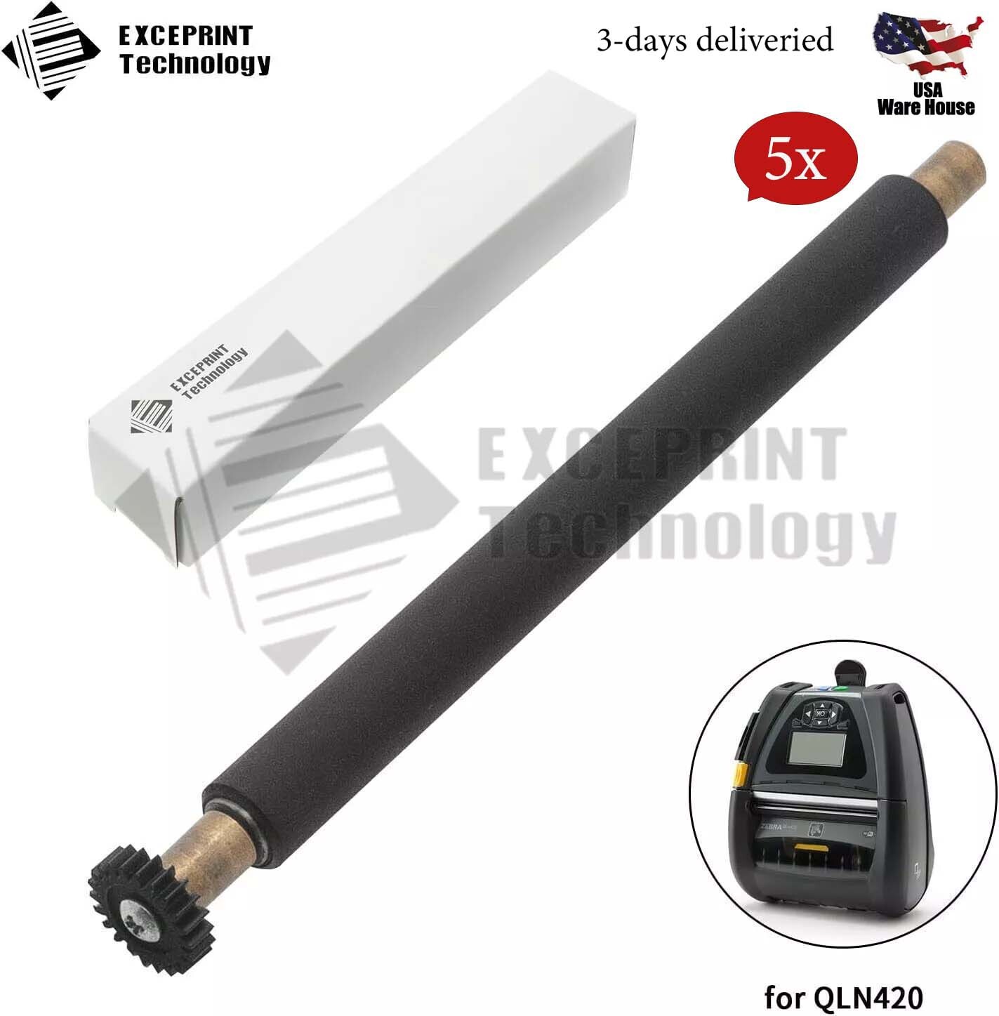 ✅ 5pcs P1050667-008 Transfer Platen Roller for Zebra QLN420 ZQ630 Printer Gear ✅