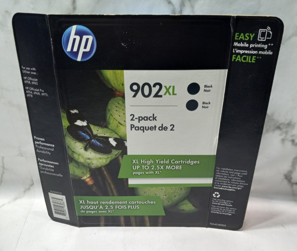 HP 902XL TOA40BN Black Ink Cartridge 2 Pack Exp. 2019 Genuine OEM