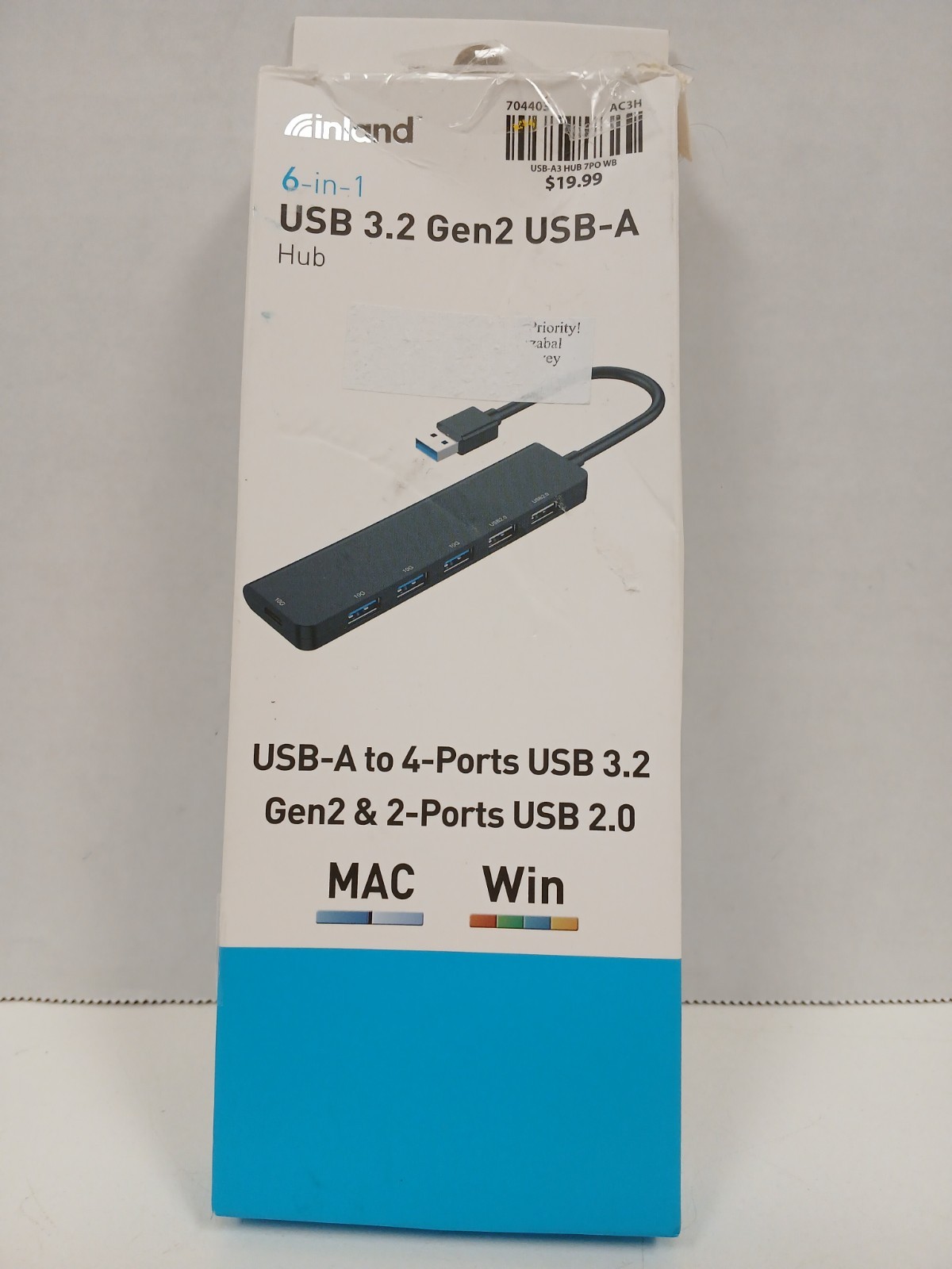Inland 6-in-1 USB 3.2 Gen 2 USB-A Hub Mac/Win