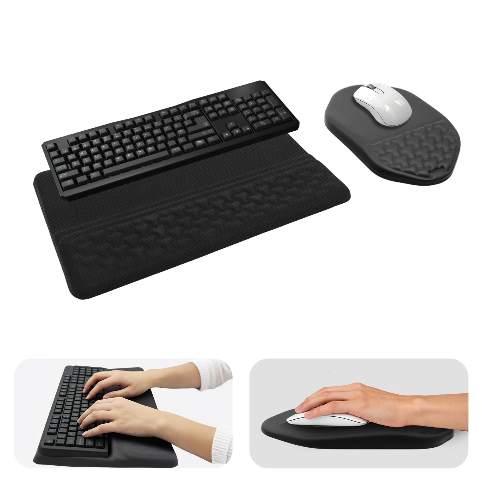 3in1 Ergonomic Keyboard Stand Wrist Rest Mouse Pad Set Support