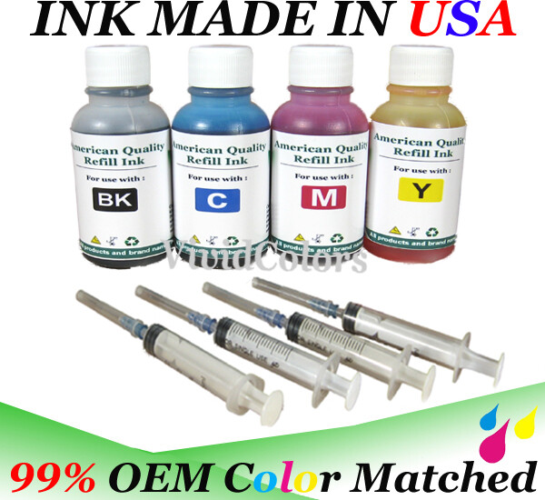 4x30ml Premium Universal Bulk Ink Refill Kit for HP Printer Cartridges