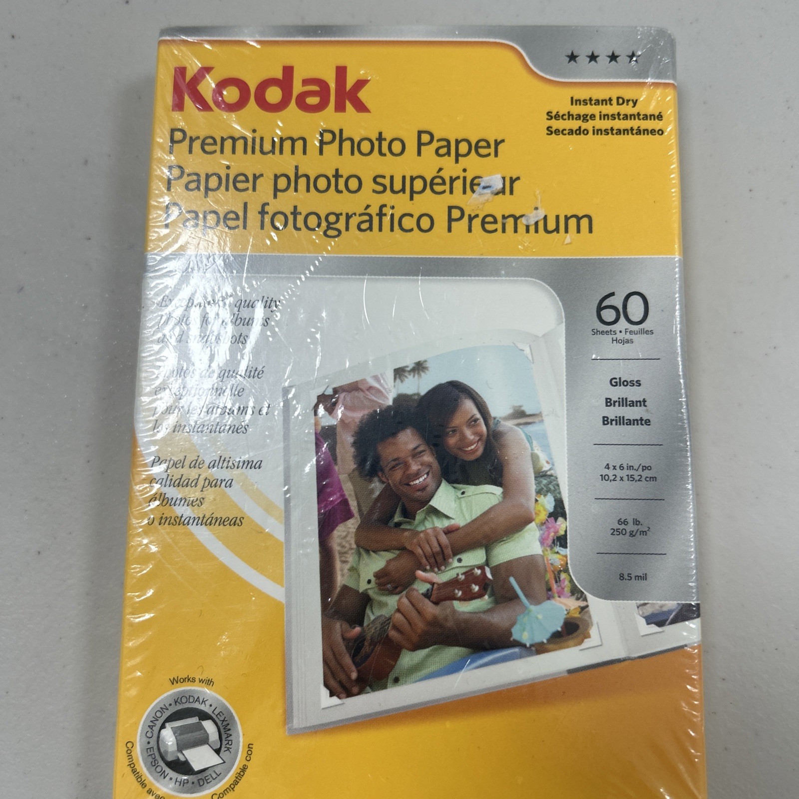 KODAK Premium Photo Paper Gloss 4x6 Instant Dry 60 Sheets New & Sealed