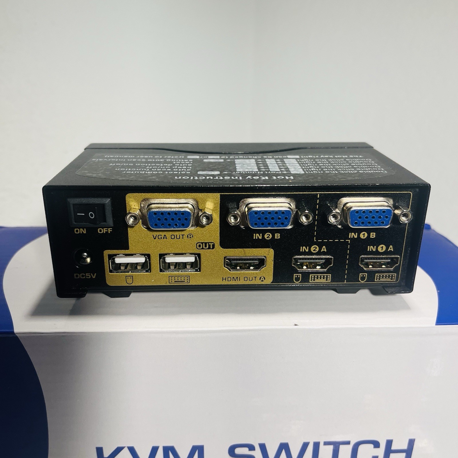 CKLau 922HV 2-Port HDMI + VGA KVM Switch with 1 Set Of Cables In Box