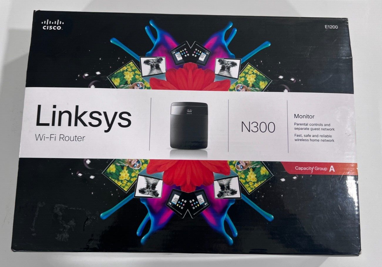 Cisco Linksys E1200 n300 Mbps A 4-Port Wireless-N w/ 2.4GHz Band tested works