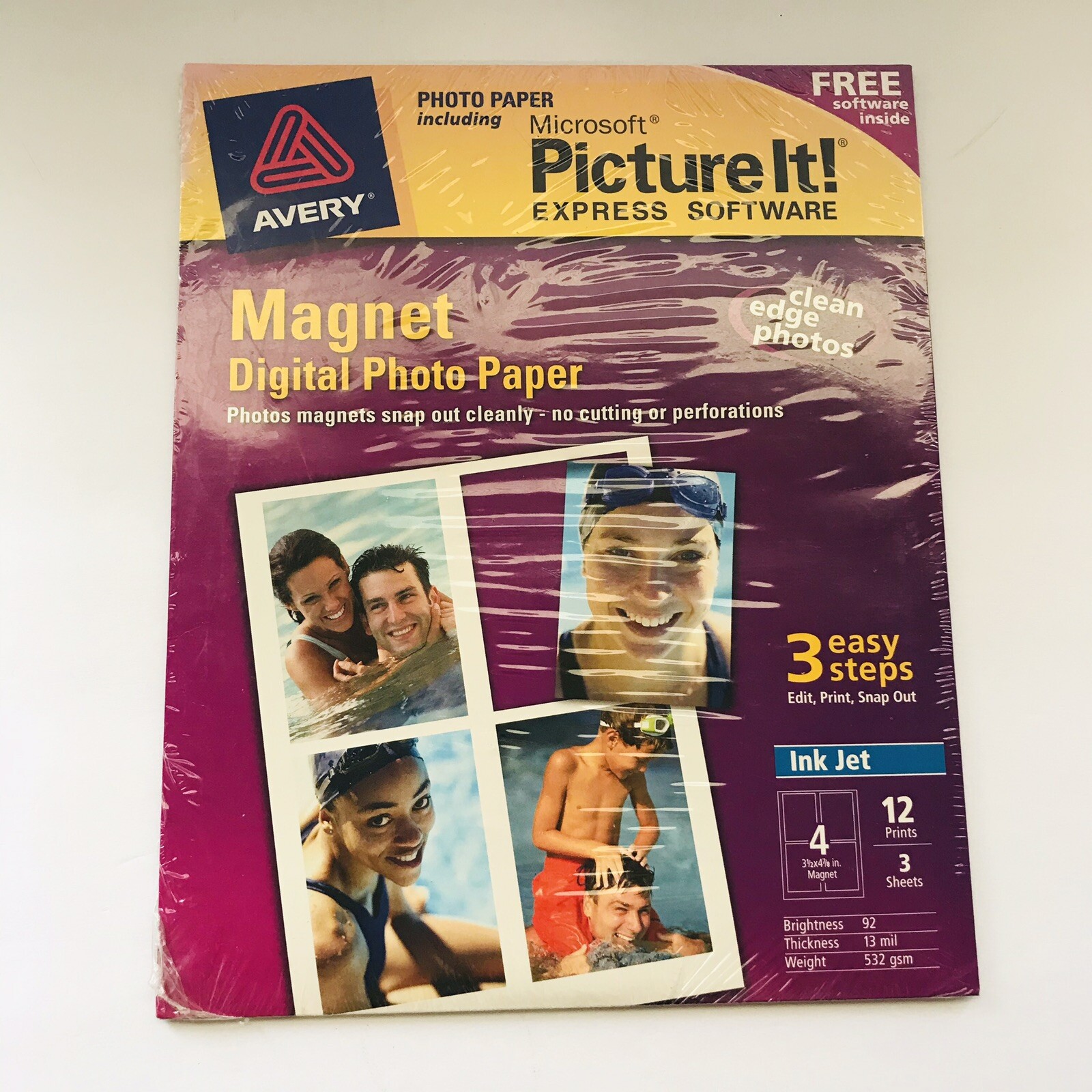 MAGNET Digital Photo Paper Avery NIP SEALED Ink Jet 3 Sheets