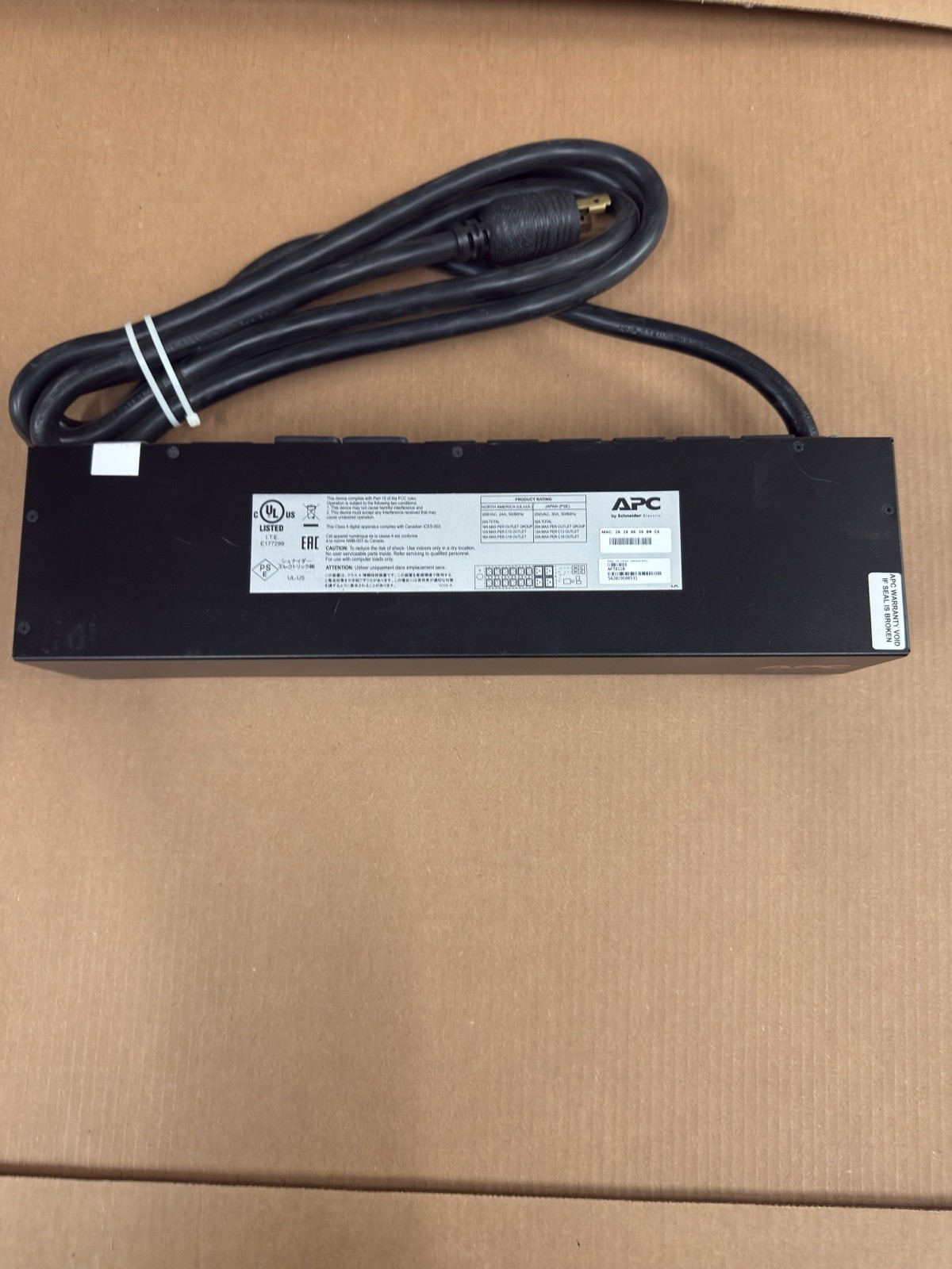APC AP7811B Netshelter Metered PDU 5kW 30A 208-230V
