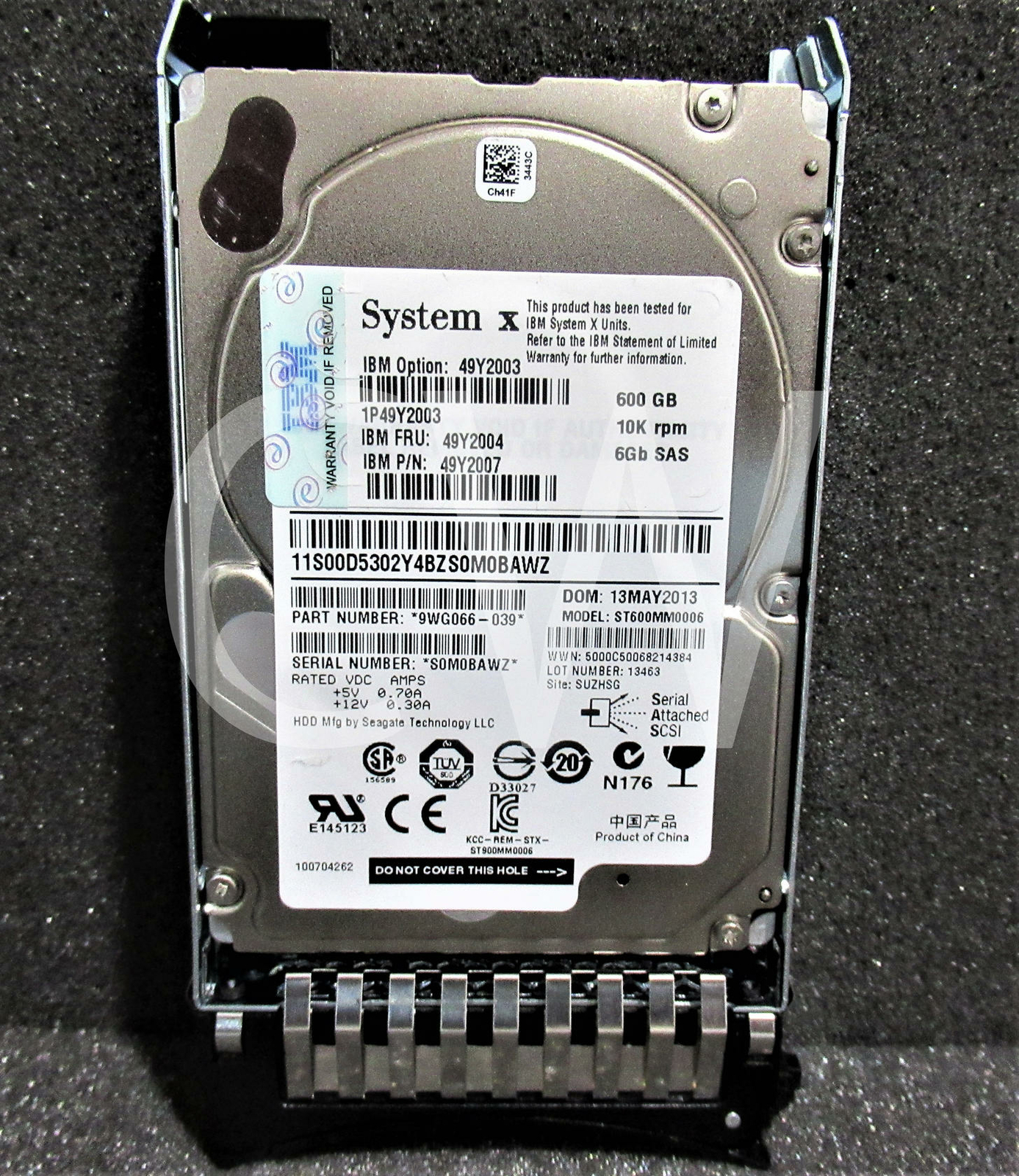 49Y2003 49Y2004 49Y2007 IBM 600GB 10K RPM 6Gb/s 2.5" SAS SERVER HDD Hard Drive