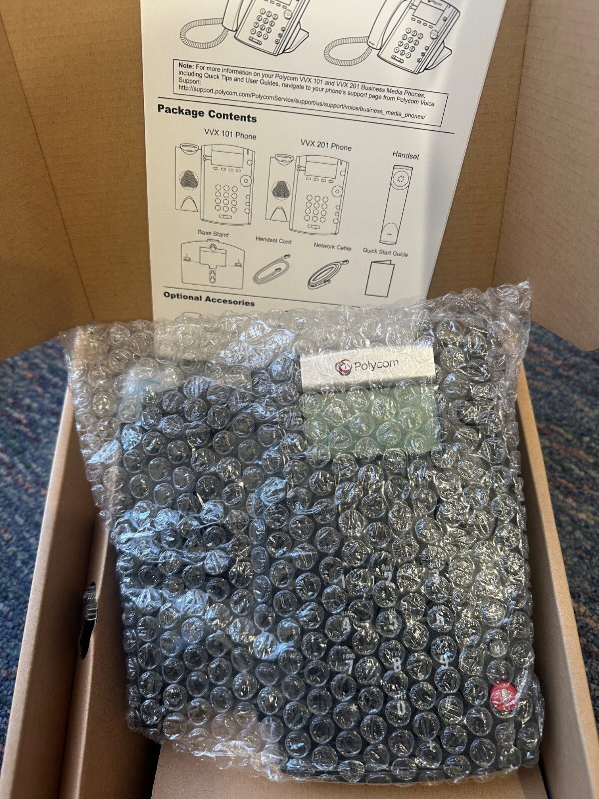 2200-40450-019 Polycom 201 IP Phone Wall Mountable Desktop  - Brand New Sealed