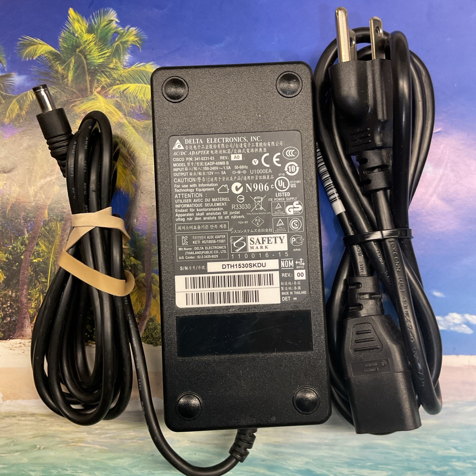 Genuine Delta EADP-60KB/MB B 60W AC Adapter 341-0231-02 12V 5A Power Supply