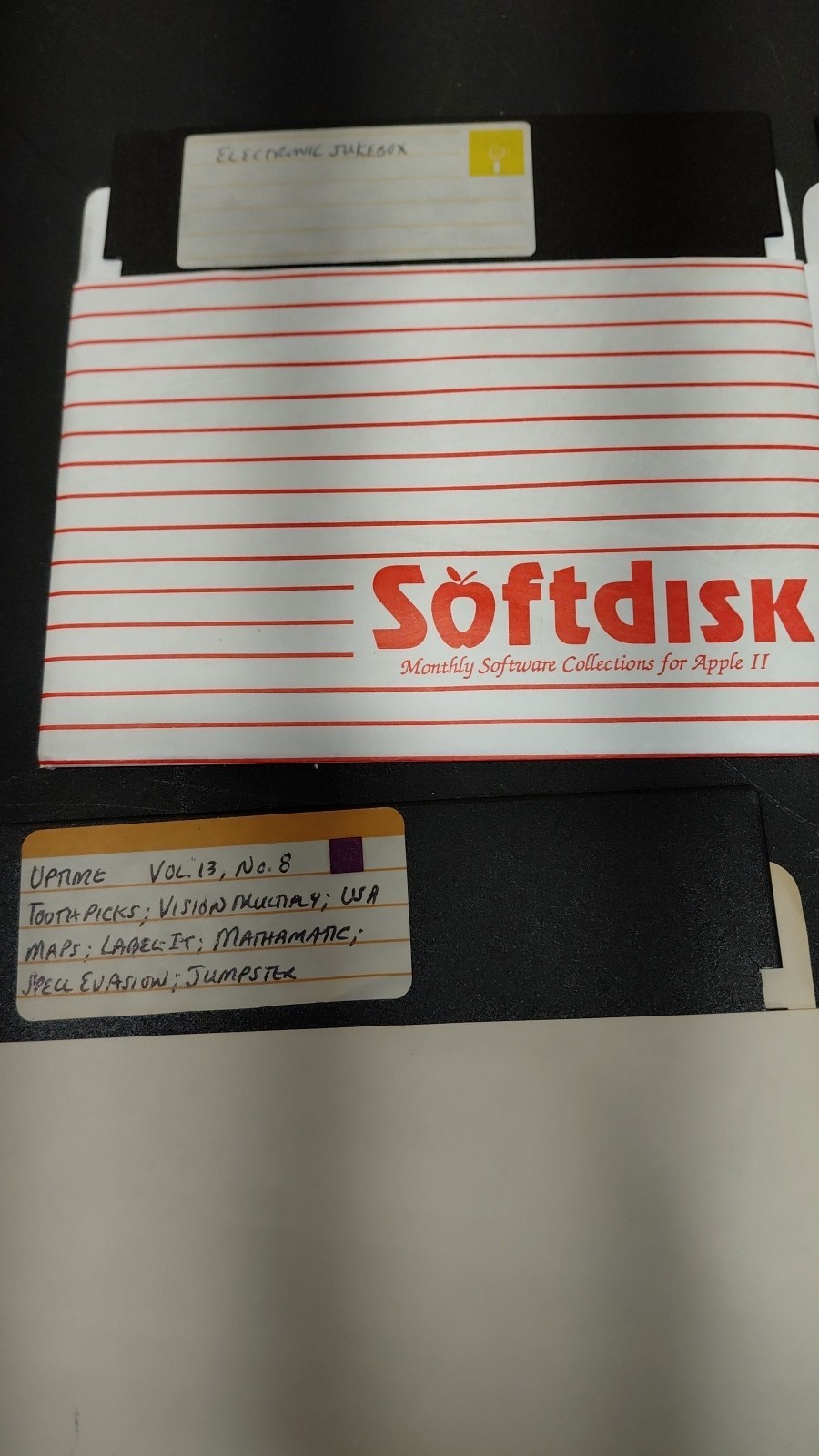 Vintage Apple II Uptime Softdisk 5.25" Floppy Disks Lot (17x) Games/Apps