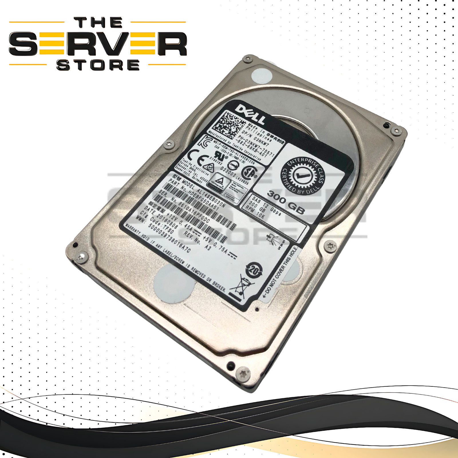 Dell Toshiba 300GB 10K 12Gb/s SAS 2.5" Enterprise HDD AL14SEB030N 03NKW7 3NKW7