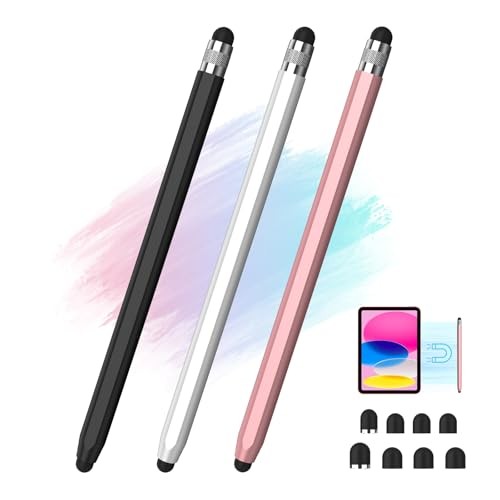 Mixoo Touch Pen Stylus Pen 3-Pack 2-in-1 Ultra-High Sensitivity Magnetic