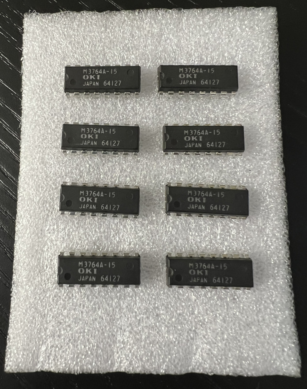 8 Pieces of OKI Japan M3764A-15 64K 1 Bit Dynamic RAM - 4164 Memory - Tested