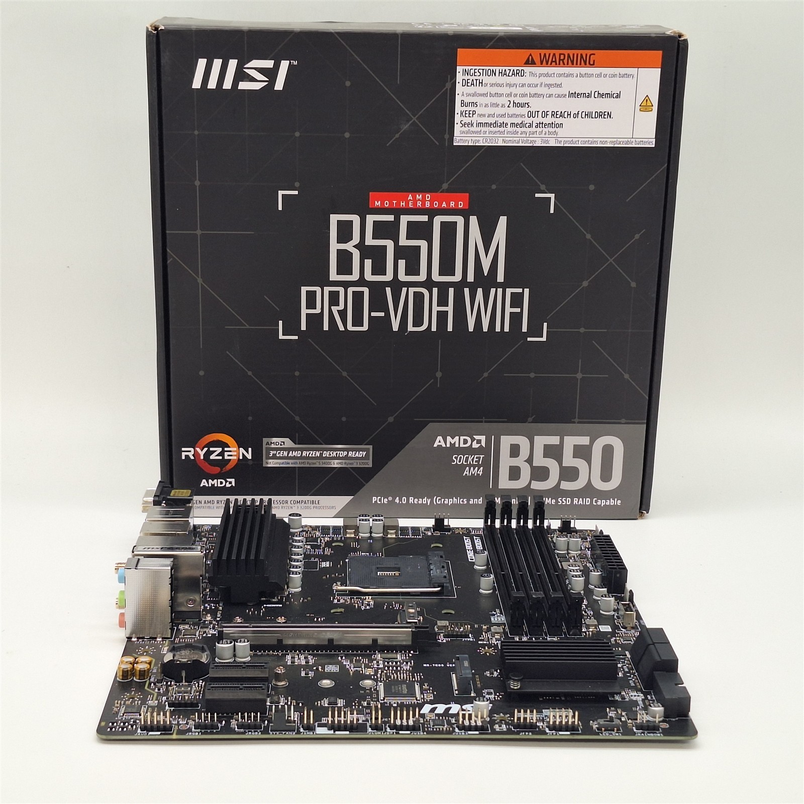 MSI B550M PRO-VDH WiFi ProSeries Motherboard (AMD AM4, DDR4, Micro-ATX)