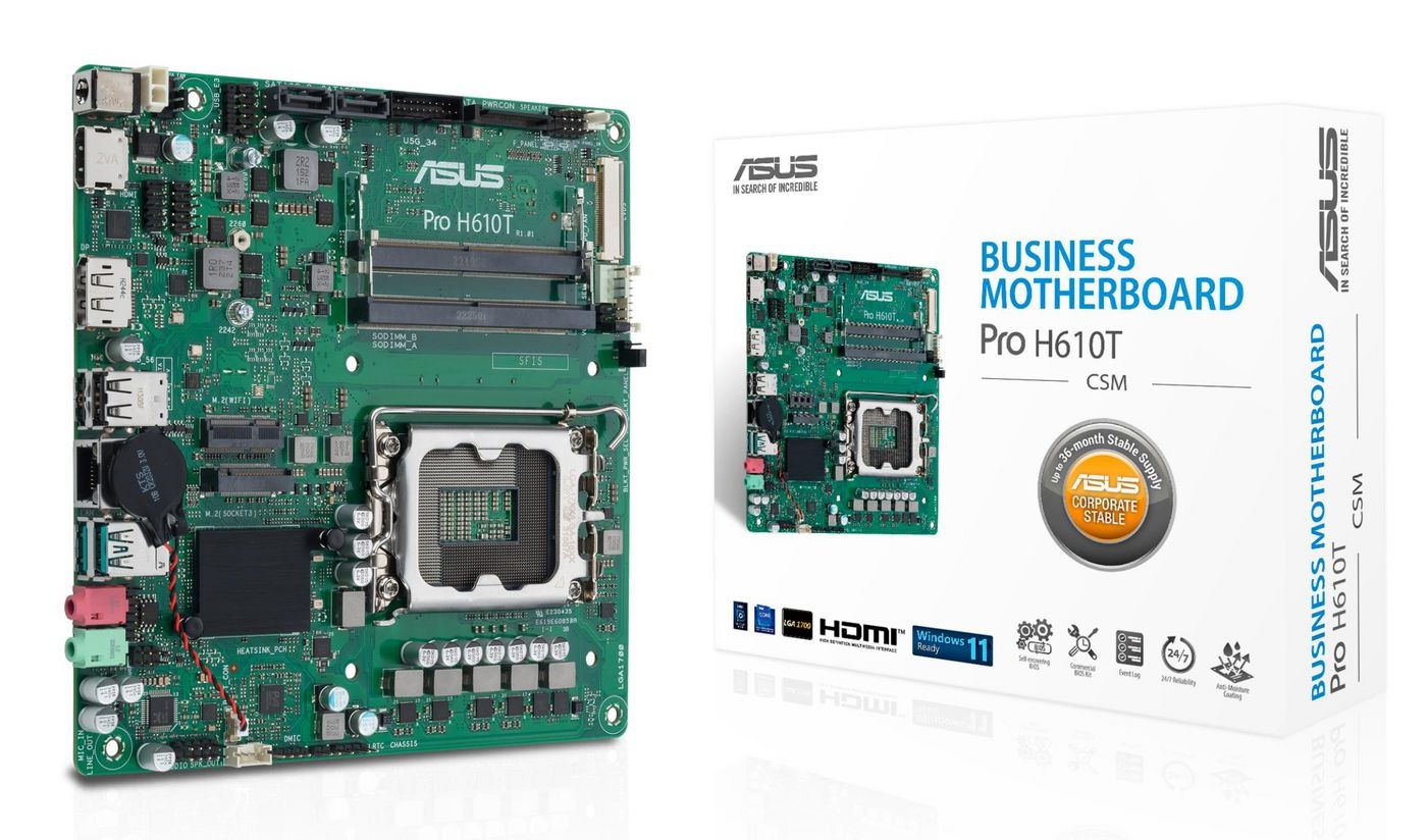 Asus 90MB1G60-M0EAYC Pro H610T-Csm Intel H610 Lga 1700 Mini Itx ~E~