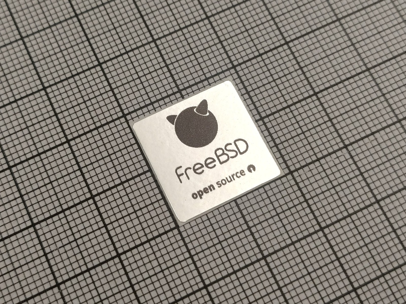 5 x Silver & Black FreeBSD Stickers For The Computer Case