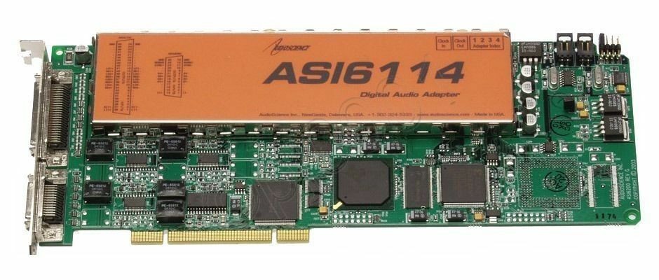AudioScience ASI6114 Rev E0 AES Digital Multichannel Broadcast Sound Card 32 Bit