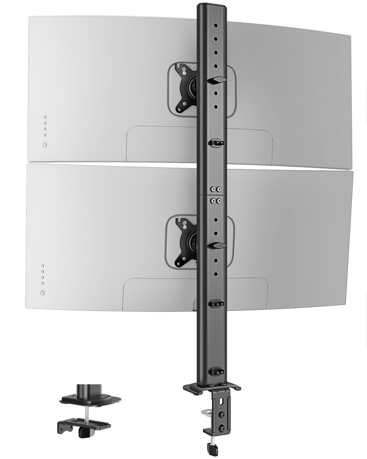 Vertical Dual Monitor Mount 1734 Inch Stacked 33 Lbs 33.1 Inch Tall Pole