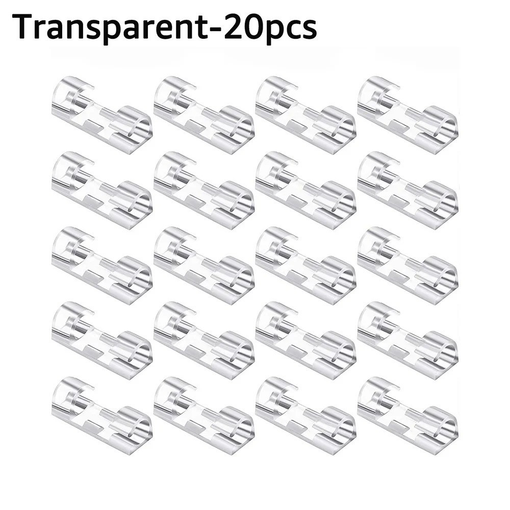 5/40Pc Cable Clips Self-Adhesive Tie Cord Management Wire Holder Organizer Clamp
