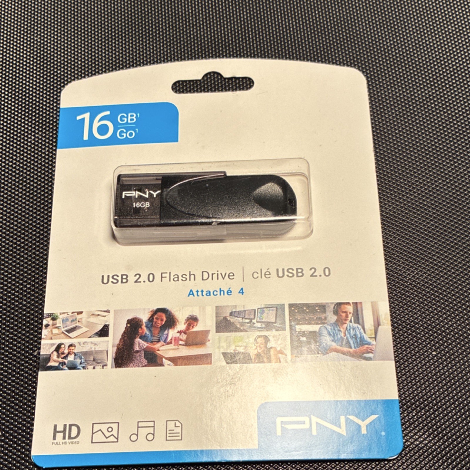 PNY Attache 4 16GB USB 2.0 Flash Drive Black for PC Mac Laptop