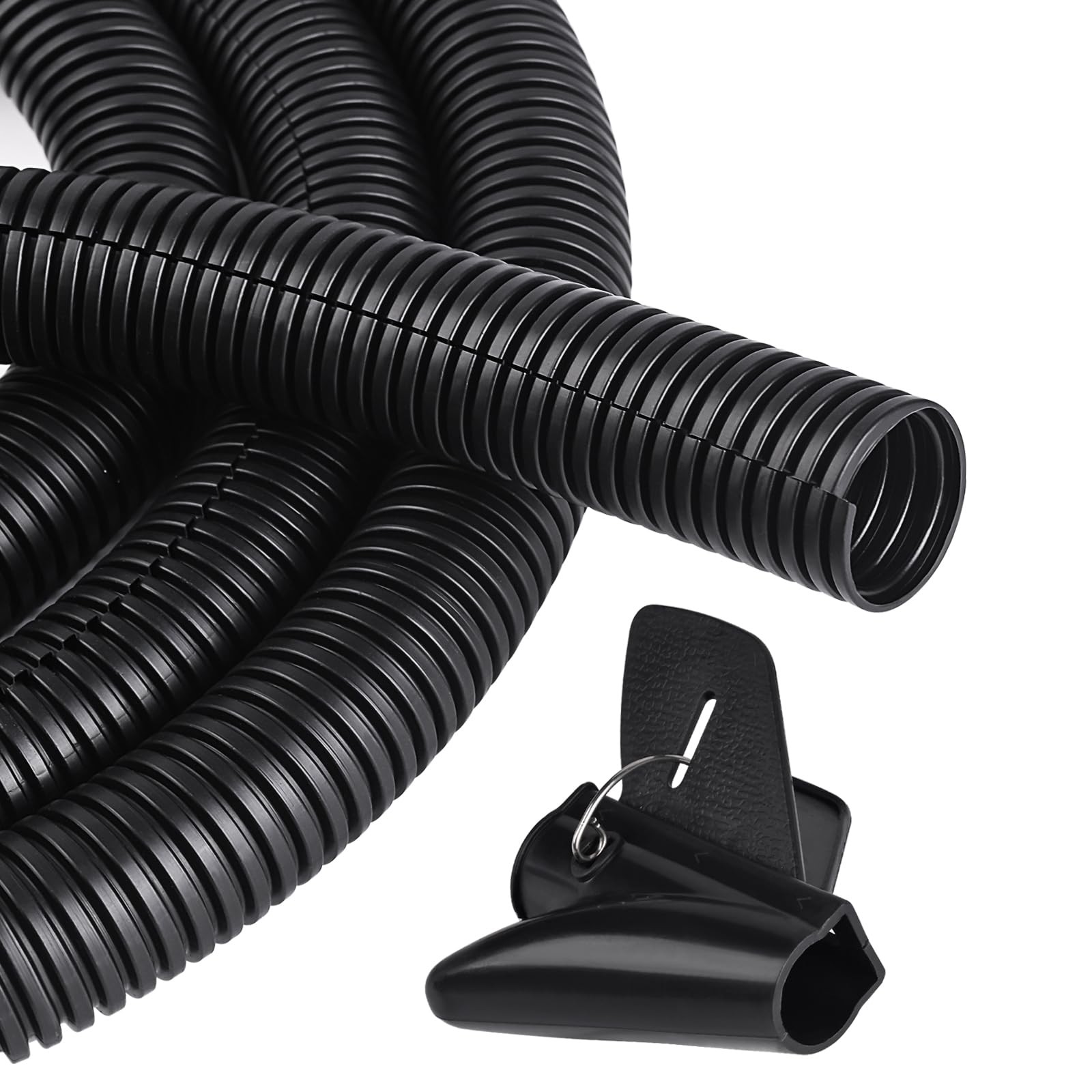25ft  1/4 inch Flame Retardant Split Wire Loom Tubing with Installation Tool ...