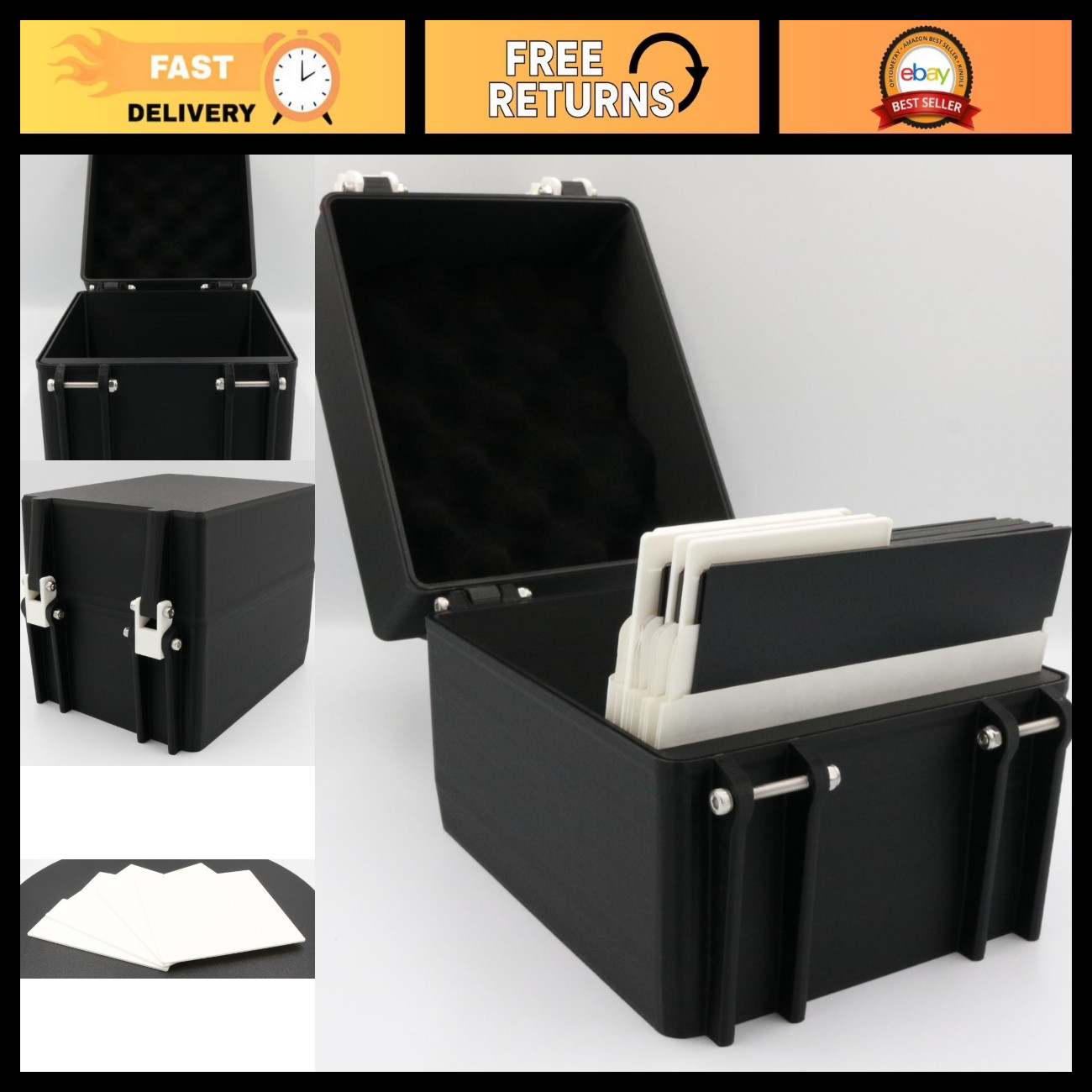 Rugged Protective Case with 4 Dividers for 5.25" Floppy Disks - Durable Storage