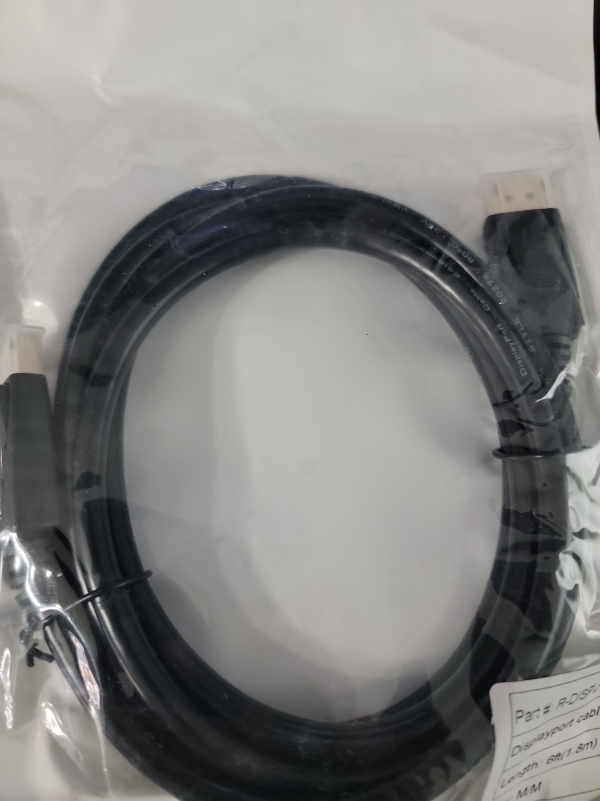 DisplayPort Cable - Black  6ft New 