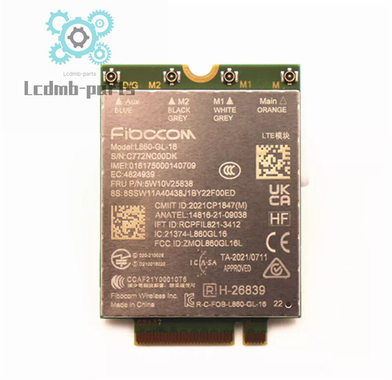 L860-GL-16 4 For ThinkPad X1 Yoga 7th 8th X1 Nano Gen 2 WWAN Module 5w10V25838