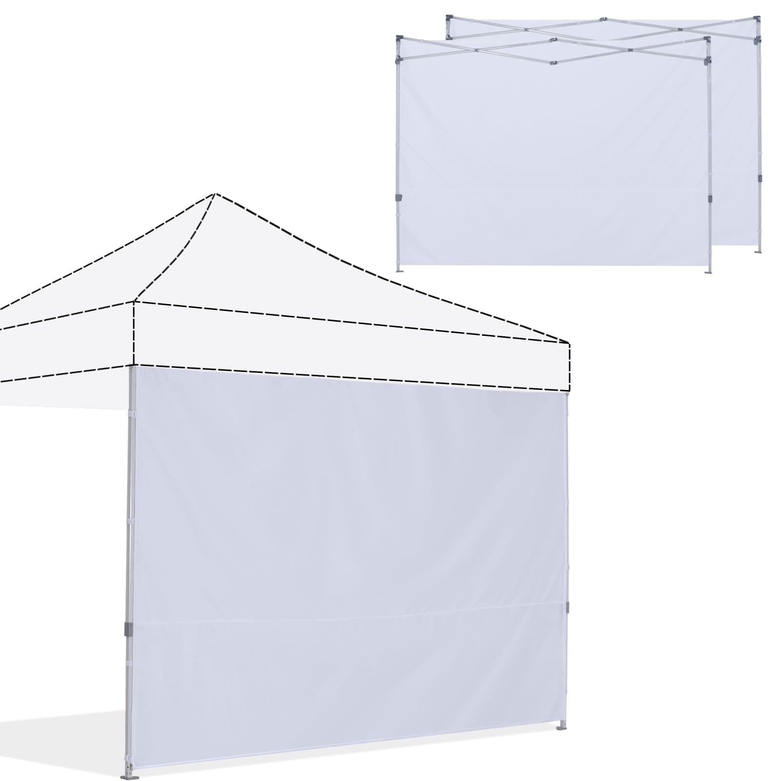 ABCCANOPY Instant Canopy SunWall 10x10 FT, 3 Pack 10X10 3 Sidewalls, White 