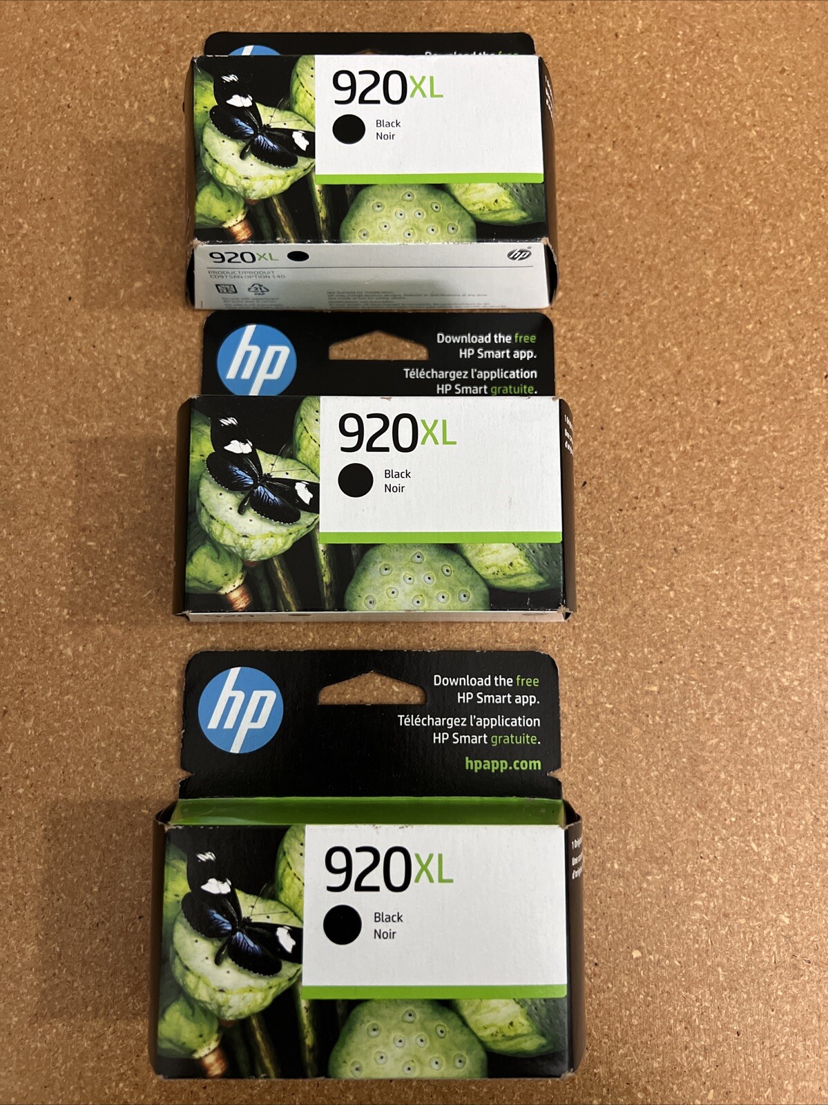 GENUINE HP 920XL Black Ink Cartridges (LOT OF3) CD975AN Exp. 06-2025+ NEW
