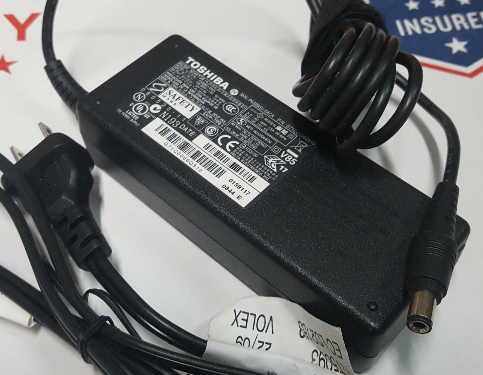 Genuine Toshiba 75W 15V AC Adapter PA3283U-5ACA, G71C0006Q310