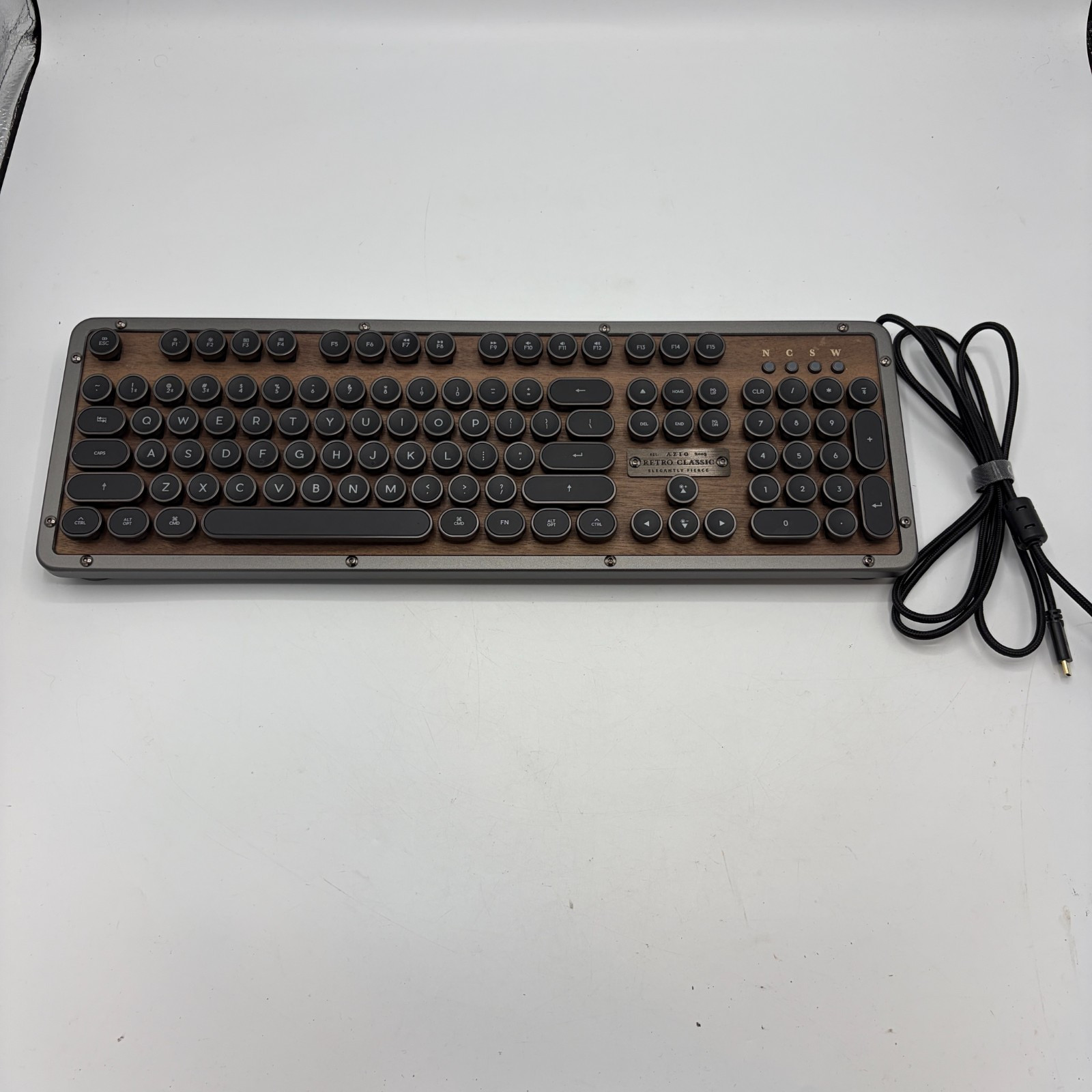 AZIO Retro Classic Elwood Mechanical Keyboard Backlit USB Wired Bluetooth Mac PC
